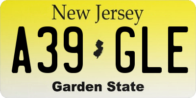 NJ license plate A39GLE