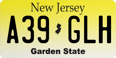 NJ license plate A39GLH