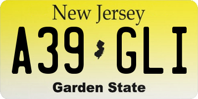NJ license plate A39GLI
