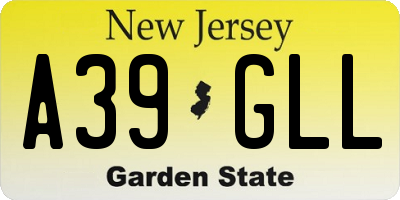 NJ license plate A39GLL