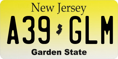 NJ license plate A39GLM