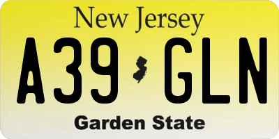 NJ license plate A39GLN