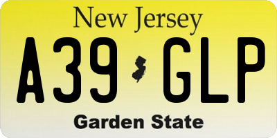 NJ license plate A39GLP