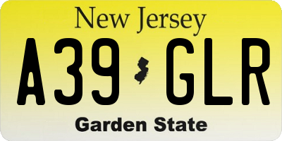NJ license plate A39GLR