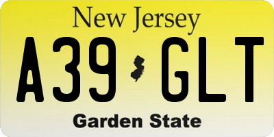 NJ license plate A39GLT
