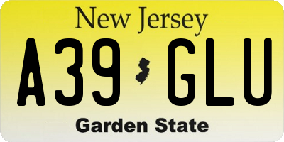 NJ license plate A39GLU