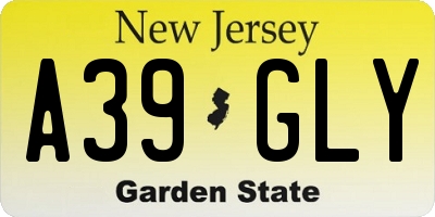 NJ license plate A39GLY