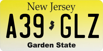 NJ license plate A39GLZ