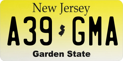 NJ license plate A39GMA