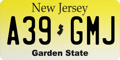 NJ license plate A39GMJ