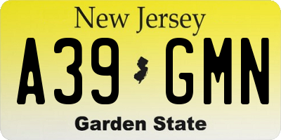 NJ license plate A39GMN