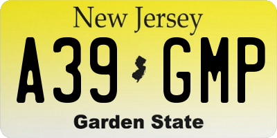 NJ license plate A39GMP
