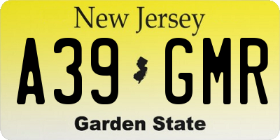 NJ license plate A39GMR