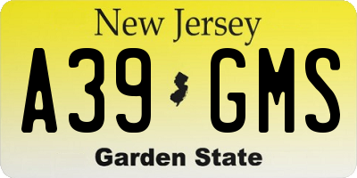 NJ license plate A39GMS