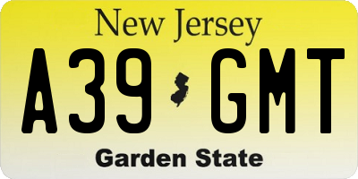NJ license plate A39GMT
