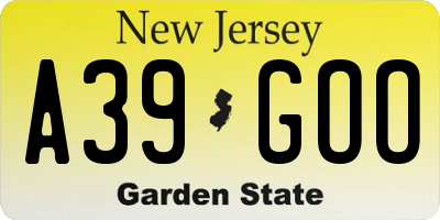 NJ license plate A39GOO