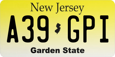 NJ license plate A39GPI