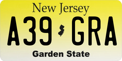 NJ license plate A39GRA