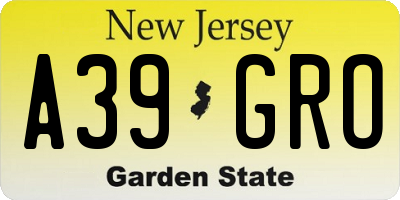NJ license plate A39GRO
