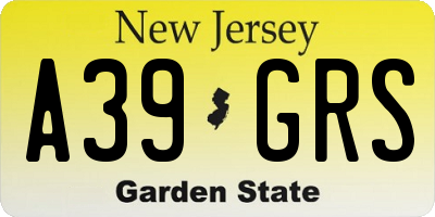NJ license plate A39GRS