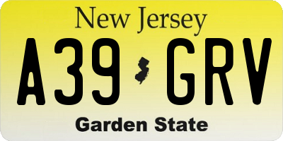 NJ license plate A39GRV