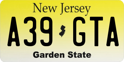 NJ license plate A39GTA