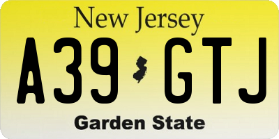 NJ license plate A39GTJ