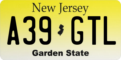 NJ license plate A39GTL