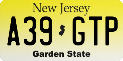 NJ license plate A39GTP