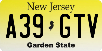 NJ license plate A39GTV