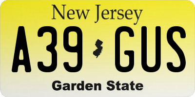 NJ license plate A39GUS