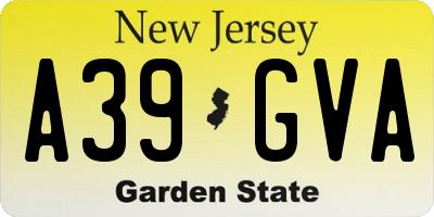 NJ license plate A39GVA