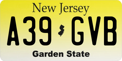 NJ license plate A39GVB