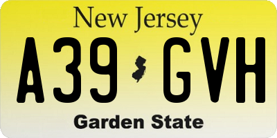 NJ license plate A39GVH