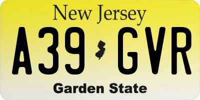 NJ license plate A39GVR