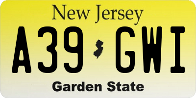 NJ license plate A39GWI