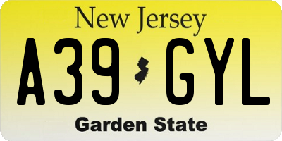 NJ license plate A39GYL