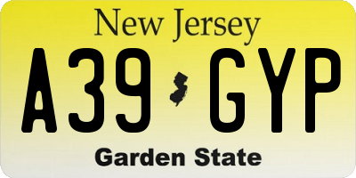 NJ license plate A39GYP