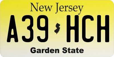 NJ license plate A39HCH