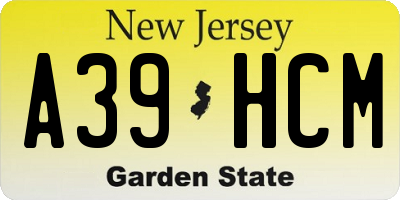 NJ license plate A39HCM