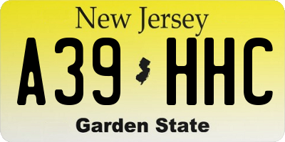 NJ license plate A39HHC