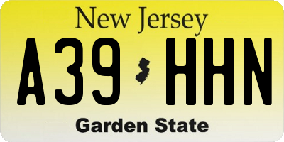 NJ license plate A39HHN