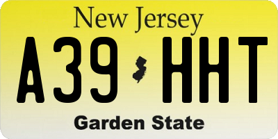 NJ license plate A39HHT