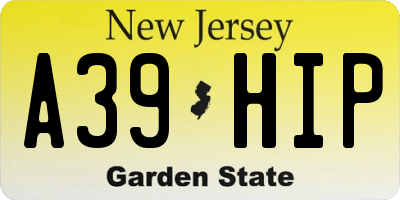 NJ license plate A39HIP