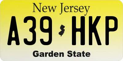 NJ license plate A39HKP