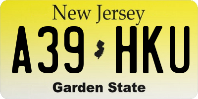 NJ license plate A39HKU
