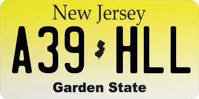 NJ license plate A39HLL