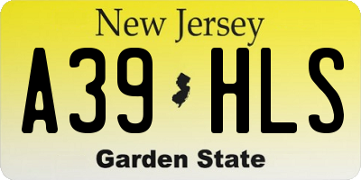 NJ license plate A39HLS