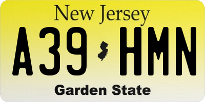 NJ license plate A39HMN
