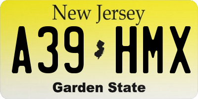 NJ license plate A39HMX